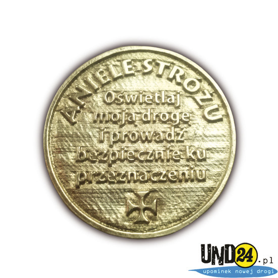 Medal Anioł Stróż z Błękitną Cyrkonią 