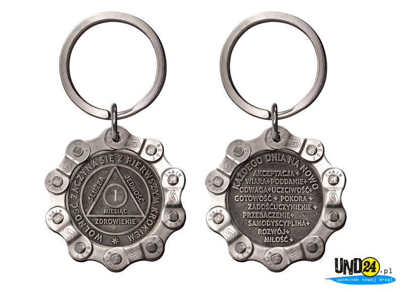 Designerski brelok - Medal 1. Miesiąc trzeźwości w Łańcuchu
