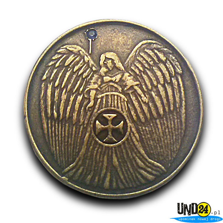 Medal Anioł Stróż z Błękitną Cyrkonią – Dla Motocyklistów