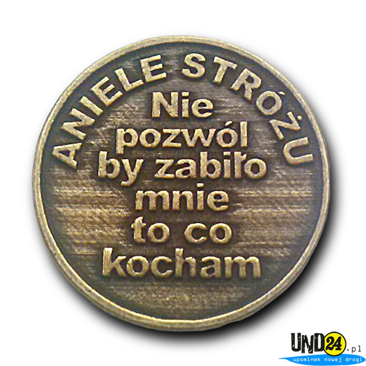 Medal Anioł Stróż z Błękitną Cyrkonią – Dla Motocyklistów