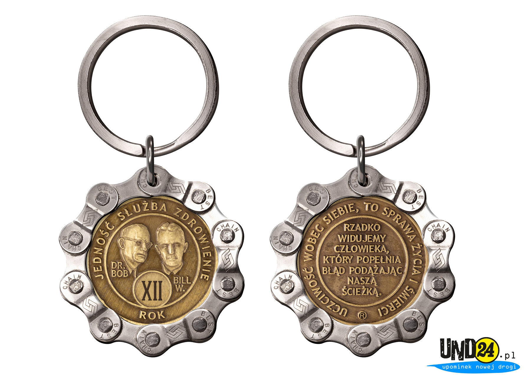 Designerski brelok - Medal 12. Rocznica trzeźwości w Łańcuchu