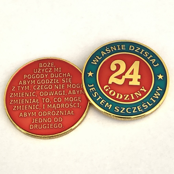 Medal 24 Godziny - Modlitwa o Pogodę Ducha - Kolorowy - w Amerykańskim Stylu - Tzw. Zerowy