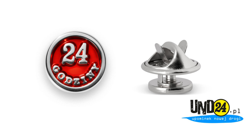 Znaczek - Pins - Przypinka - 24 Godziny - Kolorowy w Amerykańskim Stylu